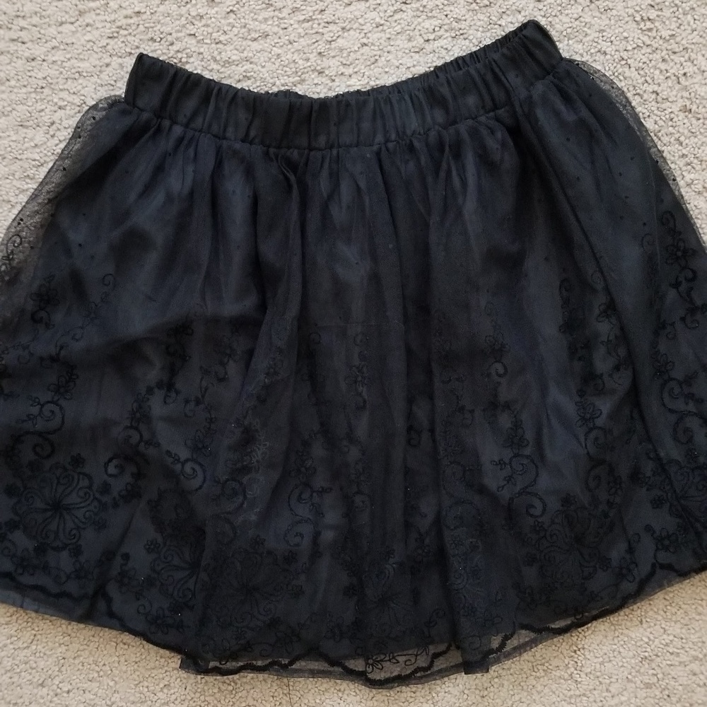 Mimi Chica Flocked Floral Mini Skirt Size Lg New